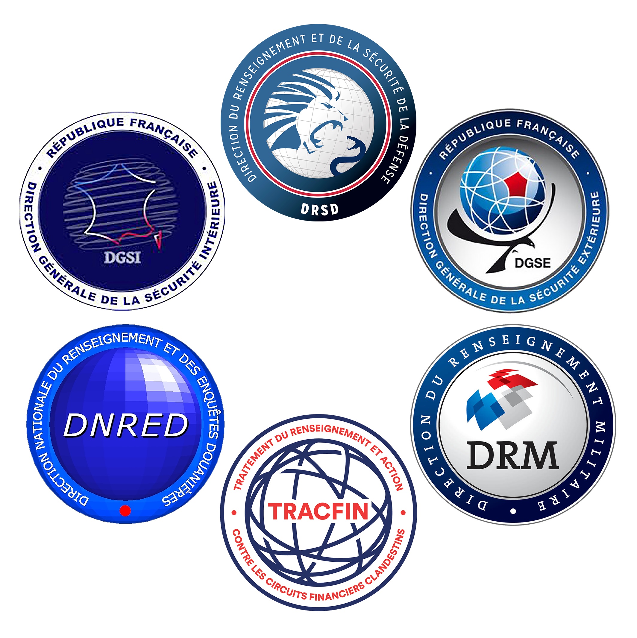 Logos des services de renseignement du premier cercle